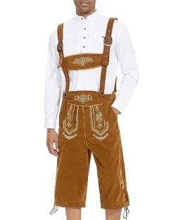 YAOHUOLE Oktoberfest Hose Herren Trachtenlederhosen Für Herren Oktoberfest Hose Männer Freizeithosen Herren Hellbraun L von YAOHUOLE