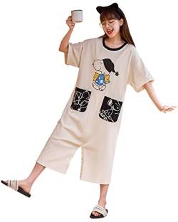 YAOMEI Erwachsene Onesie Unisex Jumpsuits & Nachthemd Sommer, Kostüm Tier Kostüm-Anzug Onesie Nachthemd Schlafanzug Nachtwäsche Cosplay Kigurumi Fastnachtskostuem Halloween Loungewear (Snoopy2, L) von YAOMEI