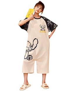 YAOMEI Erwachsene Onesie Unisex Jumpsuits & Nachthemd Sommer, Kostüm Tier Kostüm-Anzug Onesie Nachthemd Schlafanzug Nachtwäsche Cosplay Kigurumi Fastnachtskostuem Halloween Loungewear (Stitch, S) von YAOMEI