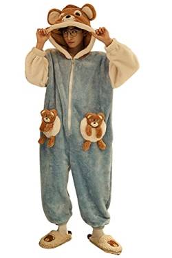 YAOMEI Erwachsene Unisex Jumpsuits, Kostüm Tier Kostüm-Anzug Onesie Nachthemd Schlafanzug Kapuzenpullover Nachtwäsche Cosplay Karton 3D Kigurumi Fastnachtskostuem Party Halloween von YAOMEI