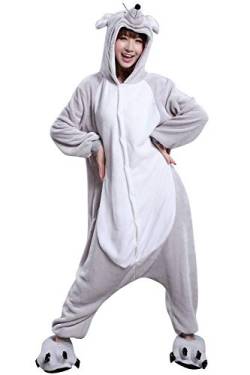 YAOMEI Erwachsene Unisex Jumpsuits, Kostüm Tier Kostüm-Anzug Onesie Nachthemd Schlafanzug Kapuzenpullover Nachtwäsche Cosplay Karton 3D Kigurumi Xmas Halloween Fastnachtskostuem (Maus, M) von YAOMEI