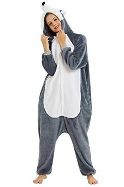 YAOMEI Erwachsene Unisex Overalls, Kostüm Tier Kostüm Anzug Strampler Nachthemd Pyjama Hoodie Nachtwäsche Cosplay Karton 3D Kigurumi Karneval Weihnachten Halloween (L, B-Heiser) von YAOMEI