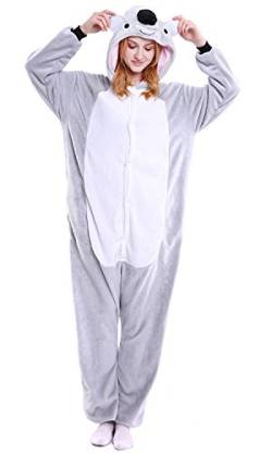 YAOMEI Erwachsene Unisex Overalls, Kostüm Tier Kostüm Anzug Strampler Nachthemd Pyjama Hoodie Nachtwäsche Cosplay Karton 3D Kigurumi Karneval Weihnachten Halloween (M, Koala) von YAOMEI