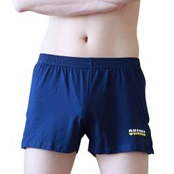 YAOMEI Herren Schlafanzughose Hose Shorts kurz, 2 Stück Baumwolle unterwäsche Boxershorts Nachtwäsche Trunk Pyjamahose verstellbarem Elastik-Bund Schlafen Freizeit (XL, Marine) von YAOMEI