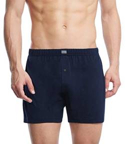 YAOMEI Herren Schlafanzughose Hose Shorts kurz, Baumwolle unterwäsche Boxershorts Nachtwäsche Trunk Pyjamahose verstellbarem Elastik-Bund Taschen Schlafen Freizeit (L, Blau) von YAOMEI