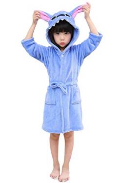 YAOMEI Kinder Morgenmantel Bademäntel Einhorn Kapuzenpullover Jungen Mädchen Kigurumi Karikatur Nachtwäsche Nachthemd Schlafanzug (120 für Kinder Höhe 110-120CM (43 "-47"), Stich) von YAOMEI