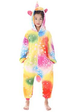 YAOMEI Kinder Unisex Jumpsuits, 2018 Kostüm Tier Onesie Nachthemd Schlafanzug Kapuzenpullover Nachtwäsche Cosplay Kigurum Fastnachtskostuem Weihnachten Halloween (120-130CM(47''-51''), A-ColorStarry) von YAOMEI