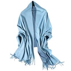 YAOMEI Unisex Damen Herren Pashmina Schal Schlauchschal, 2020 Winter Feinstrick Halstücher Stolen Umschlagtücher Schal Warmes Halstuch (1-Navy-LakeBlue) von YAOMEI