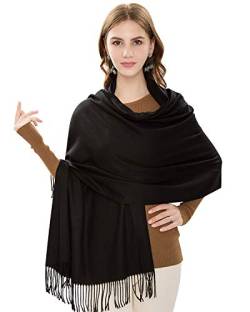 YAOMEI Unisex Damen Herren Pashmina Schal Schlauchschal, 2020 Winter Feinstrick Halstücher Stolen Umschlagtücher Schal Warmes Halstuch (2-Schwarz) von YAOMEI