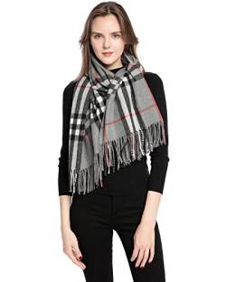 YAOMEI Unisex Damen Herren Pashmina Schal Schlauchschal, 2020 Winter Feinstrick Halstücher Stolen Umschlagtücher Schal Warmes Halstuch (Lattice-Grau) von YAOMEI