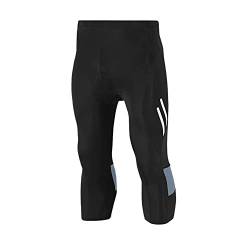 Herren 3/4 Radhose,Sports Fahrradhose Reflektierende Kompression Radlerhose Männer Tights Radsport Hose Elastische Atmungsaktive Leggings Sporthose mit 3D Schwamm Gelpolster für Outdoor Radfahren XXL von YAOTT