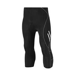 Herren 3/4 Radhose,Sports Fahrradhose Reflektierende Kompression Radlerhose Männer Tights Radsport Hose Elastische Atmungsaktive Leggings Sporthose mit 3D Schwamm Gelpolster für Outdoor Radfahren L von YAOTT