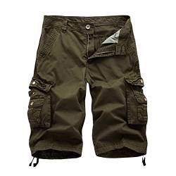 YAOTT Classics Shorts Herren Kurze Hosen Baumwolle Sommer Vintage Bermuda Shorts Outdoor Casual Multi Taschen Cargo Shorts Männer Arbeitsshorts Kurze Cargohose Wanderhose Anglerhose 4XL von YAOTT