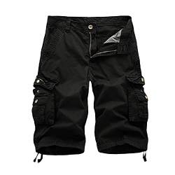 YAOTT Classics Shorts Herren Kurze Hosen Baumwolle Sommer Vintage Bermuda Shorts Outdoor Casual Multi Taschen Cargo Shorts Männer Arbeitsshorts Kurze Cargohose Wanderhose Anglerhose 4XL von YAOTT