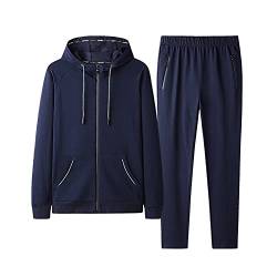 YAOTT Herren Trainingsanzug Sweatjacke und Trainingshose Fitness Jogginganzug mit Reißverschluss Männer Sportanzug Übergröße Freizeitanzug Zweiteilige Kapuzenpullover+Sporthose Sportbekleidung von YAOTT