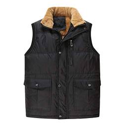 YAOTT Herren Winterweste Ärmellose Weste Jacke Bodywarmer Steppjacke Gefütterte Gesteppte Gilet Schwarz 5XL von YAOTT