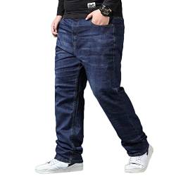 YAOTT Thermojeans Herren Thermohose Schneehose Gefütterte Winterhose Winterjeans mit Fleece Dicke Winter Jeans/Jeanshose Stretch Übergröße Denim Lange Jeanshose Freizeithose,Blau,34W von YAOTT