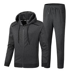 YAOTT Trainingsanzug Herren Jogginganzug Kapuzenpullover mit Reißverschluss+Jogginghose Männer Übergröße Sportanzug Fitness Outfit Sweatjacke und Sporthose Sportbekleidung Freizeitanzug Hausanzug von YAOTT