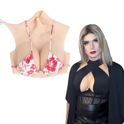YAPOKCDS Silikon Brustplatte Brust Formen Fake Brüste Fake Brust hohe Kragen Stil E Cup für Transgender Crossdresser Cosplay von YAPOKCDS
