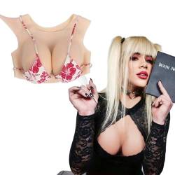 YAPOKCDS Silikon Brustplatte Fake Brüste Runde Kragen Stil D Cup für Cosplay Transgender Crossdresser von YAPOKCDS