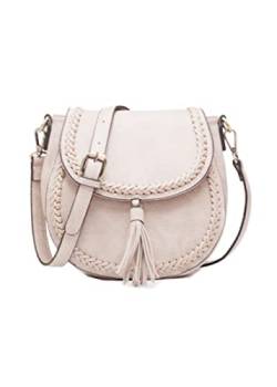 YAQUNICER Damen Retro Crossbody Handtasche Sattel Quaste Umhängetasche Geldbörse Umhängetasche, gebrochenes weiß, Einheitsgröße von YAQUNICER