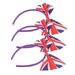 YARNOW 3st Stirnband Kostümzubehör Für Britische Veranstaltungen Großbritannien Union-jack-partyzubehör Haarreifen England Flagge Bogenkopf Union-jack-haarband Satin Pailletten Fußball von YARNOW