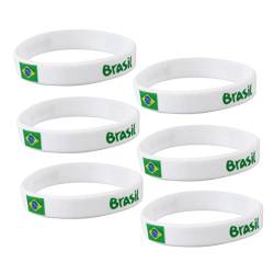 YARNOW 6St einfache Silikonarmbänder Brasilien-Armband Silikonarmband Gummiband armb?nder Silikon handgelenk gurt Männergeschenke Handring Sanft Zubehör für Fans Partybedarf Flagge Mann von YARNOW