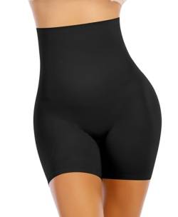YARRCO Bauchweg Unterhose Damen Leicht Formende Shapewear Nahtlose Miederhose Hohe Taille Body Shaper Miederpants (Schwarz-Schwachformen, L) von YARRCO