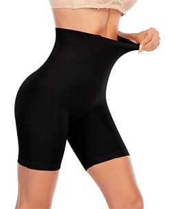 YARRCO Bauchweg Unterhose Damen Shapewear Miederhose Hohe Taille Body Shaper Unterwäsche Nahtlose Miederpants (Schwarz-Kurz, M) von YARRCO