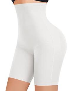 YARRCO Bauchweg Unterhose Damen Shapewear Miederhose Hohe Taille Figurformende Unterwäsche Leggings Body Shaper Miederpants (Weiß, L) von YARRCO