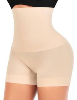 YARRCO Bauchweg Unterhose Damen Shapewear Nahtlose Miederhhose Hohe Taille Kurze Miederpants Body Shaper Leggings Figurformende Unterwäsche (Beige, 2XL) von YARRCO