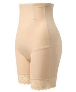 YARRCO Bauchweg Unterhose Damen Shapewear Spitze Miederhose Figurformende Unterwäsche Hohe Taille Miederpants (Beige, 3XL) von YARRCO