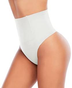 YARRCO Damen Bauchweg Unterhose Slips String Tanga Shapewear Miederhose Body Shaper Miederslips Figurformende Unterwäsche (Weiß, 2XL) von YARRCO