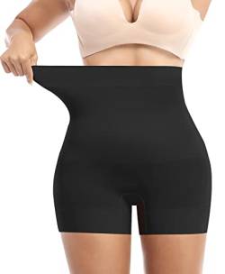 YARRCO Damen Miederhose Leichtformende Unterhose Nahtlos Shapewear Bauchweg Hohe Taille Miederpants (Schwarz-Leichtshape, XL) von YARRCO
