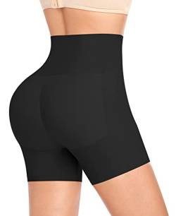YARRCO Damen Po Push Up Unterhose Bauchweg Butt Lifter Miederhose Hoch Taille Shapewear Figurformende Miederpants Hip Enhancer (Schwarz, L) von YARRCO