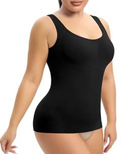 YARRCO Damen Shape Unterhemd Bauchweg Hemdchen Shapewear Trägertop Shaping BH Hemd Formendes Top Body Shaper Nahtloses Figurformendes Tanktop (Schwarz, M) von YARRCO