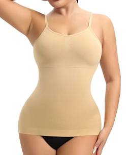 YARRCO Damen Shape Unterhemd Bauchweg Tanktop Shapewear Trägertop Shaping BH Hemd Formendes Top Hemdchen Body Shaper Nahtloses Figurformendes Tanktop (Beige, XL) von YARRCO