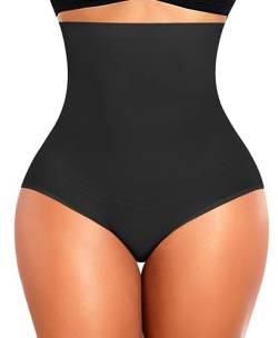 YARRCO Nahtlose Miederslips Damen Bauchweg Unterhose Hohe Taille Shapewear Miederhose Leicht Figurformende Unterwäsche (Schwarz, M) von YARRCO