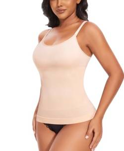 YARRCO Shape Unterhemd Damen Tank Top Bauchweg Shapewear Sport Tanktop Figurformendes Trägertop Body Shaper Hemdchen Nahlos Formendes Camisole Shaping Hemd (Beige, 2XL) von YARRCO