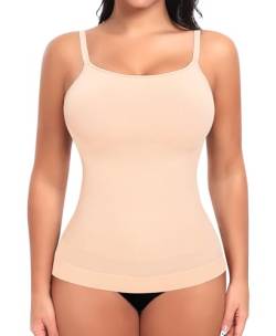 YARRCO Shape Unterhemd Damen Tank Top Bauchweg Shapewear Sport Tanktop Figurformendes Trägertop Body Shaper Hemdchen Nahlos Formendes Camisole Shaping Hemd (Beige, L) von YARRCO