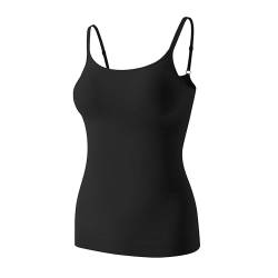 YARRCO Shape Unterhemd Damen Tank Top Bauchweg Shapewear Sport Tanktop Figurformendes Trägertop Body Shaper Hemdchen Nahlos Formendes Camisole Shaping Hemd (Schwarz, M) von YARRCO