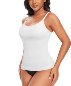 YARRCO Shape Unterhemd Damen Tank Top Bauchweg Shapewear Sport Tanktop Figurformendes Trägertop Body Shaper Hemdchen Nahlos Formendes Camisole Shaping Hemd (Weiß, S) von YARRCO