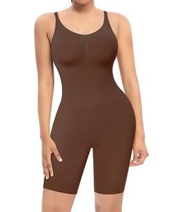 YARRCO Shapewear Damen Body Shaper Bauchweg Shaping Bodysuits Figurformende Unterwäsche Miederbody Formende Miederhose (Hellbraun, S) von YARRCO