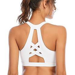 YARRCO Sport BH Damen Top für Yoga Tennis Golf Laufen Wandern Sports Bra Oberteil (Weiß BH, M) von YARRCO