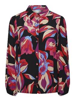 Y.A.S Damen YASFIMA LS Shirt S. NOOS Bluse, Black/AOP:Flower Print, Large von YAS
