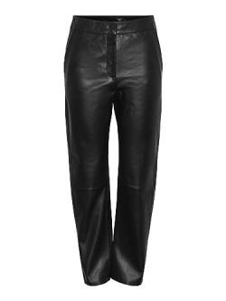 Y.A.S Damen YASLINE HMW Leather Pant NOOS Hose, Black, XX-Large von YAS