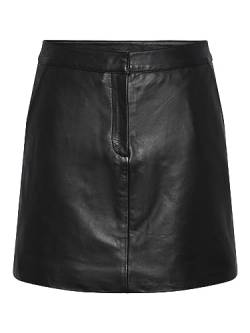 Y.A.S Damen YASLYMA HMW Leather Skirt NOOS Rock, schwarz, L von YAS