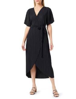 Y.A.S Damen YASOLINDA SS MIDI WRAP Dress S. NOOS Kleid, Black, Small von YAS