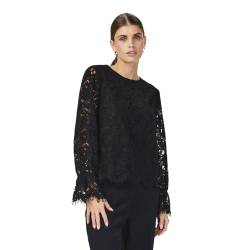 Y.A.S Damen YASPERLA LS LACE TOP S. NOOS Bluse, Black, Medium von YAS