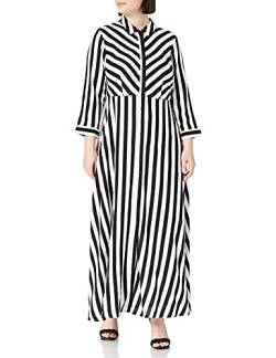 YAS Damen YASSAVANNA Long Shirt Dress S. NOOS Kleid, Black/Stripes:W White Stripes, S von YAS